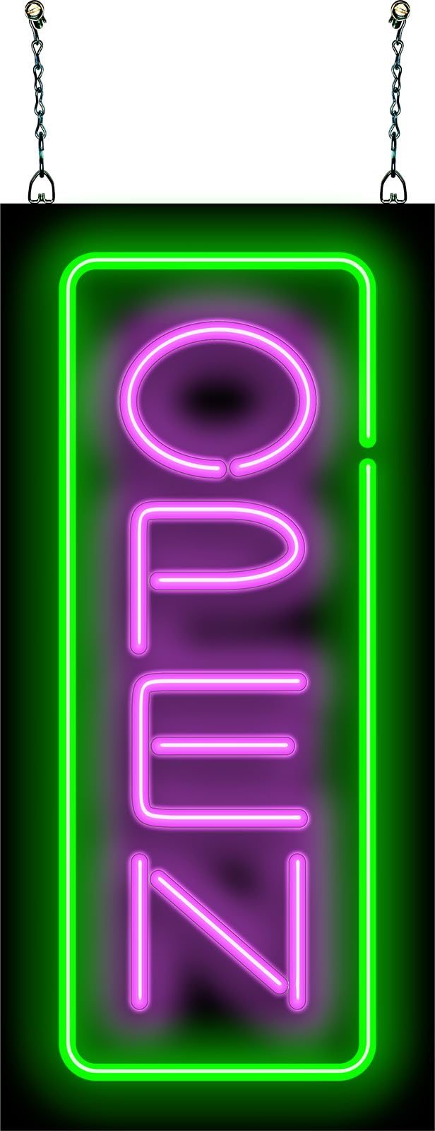 Vertical Neon Open Sign - Commercial Duty - 11